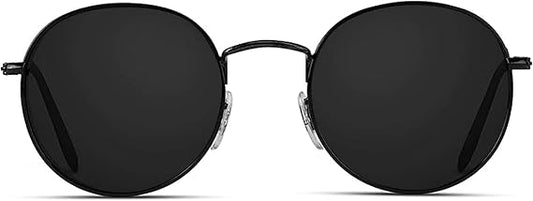 grinderPUNCH Classic Retro Sunglasses for Women Men, UV400 Protection Lens and Lightweight Men Sun Glasses Circle Metal Frame