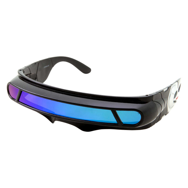 grinderPUNCH Space Robot Sunglasses Party Costume Cyclops Futuristic Wrap Visor