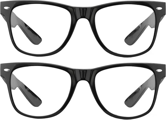 2 Pack High Magnification Reading Glasses Strong Power Readers - Black/+4.50