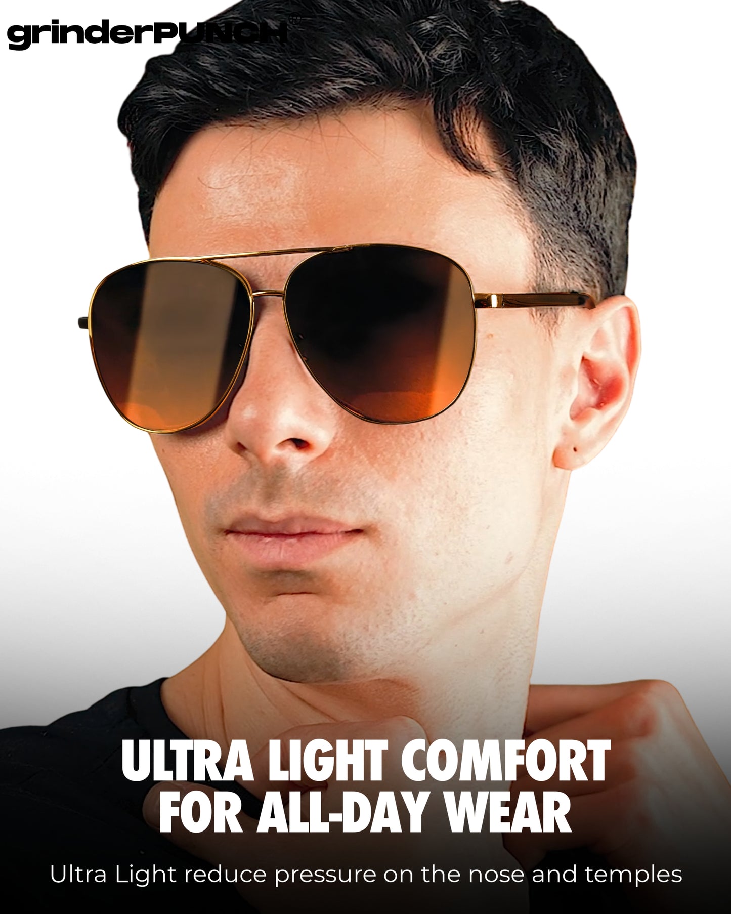 Big XL Wide Frame Extra Large Aviator Sunglasses (Gold - Gradient Lens)