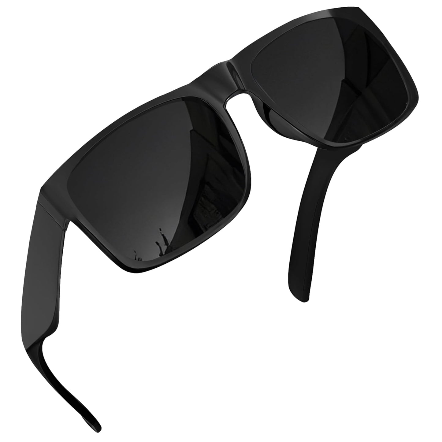 grinderPUNCH Polarized XL Sunglasses – Big Head Fit, Oversized Driving Shades, Black Lens