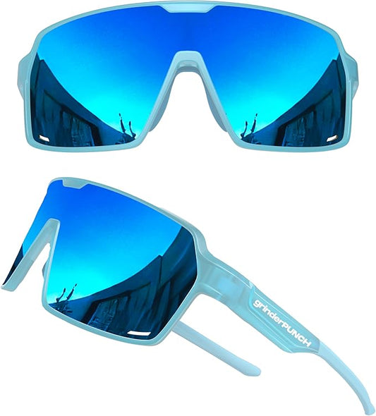 Polarized Sport Sunglasses Lightweight for Snow Hiking (Blue)
