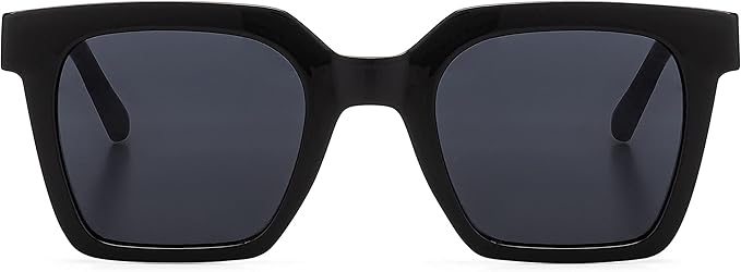 grinderPUNCH Womens Boyfriend Style XL Oversized Horned Rim Thick Plastic Sunglasses Women's Retro Vintage Style Extra Large Oversize (2 pack)