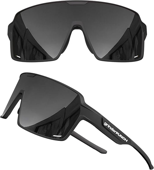 Polarized Sport Sunglasses Lightweight for Snow Hiking (Black)