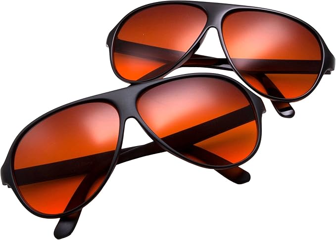 grinderPUNCH Blue Blocking Plastic Aviator Sunglasses Great for Driving 2 Pack