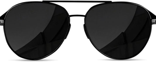 Unisex Aviator Sunglasses Metal Black Frame/Black Lens
