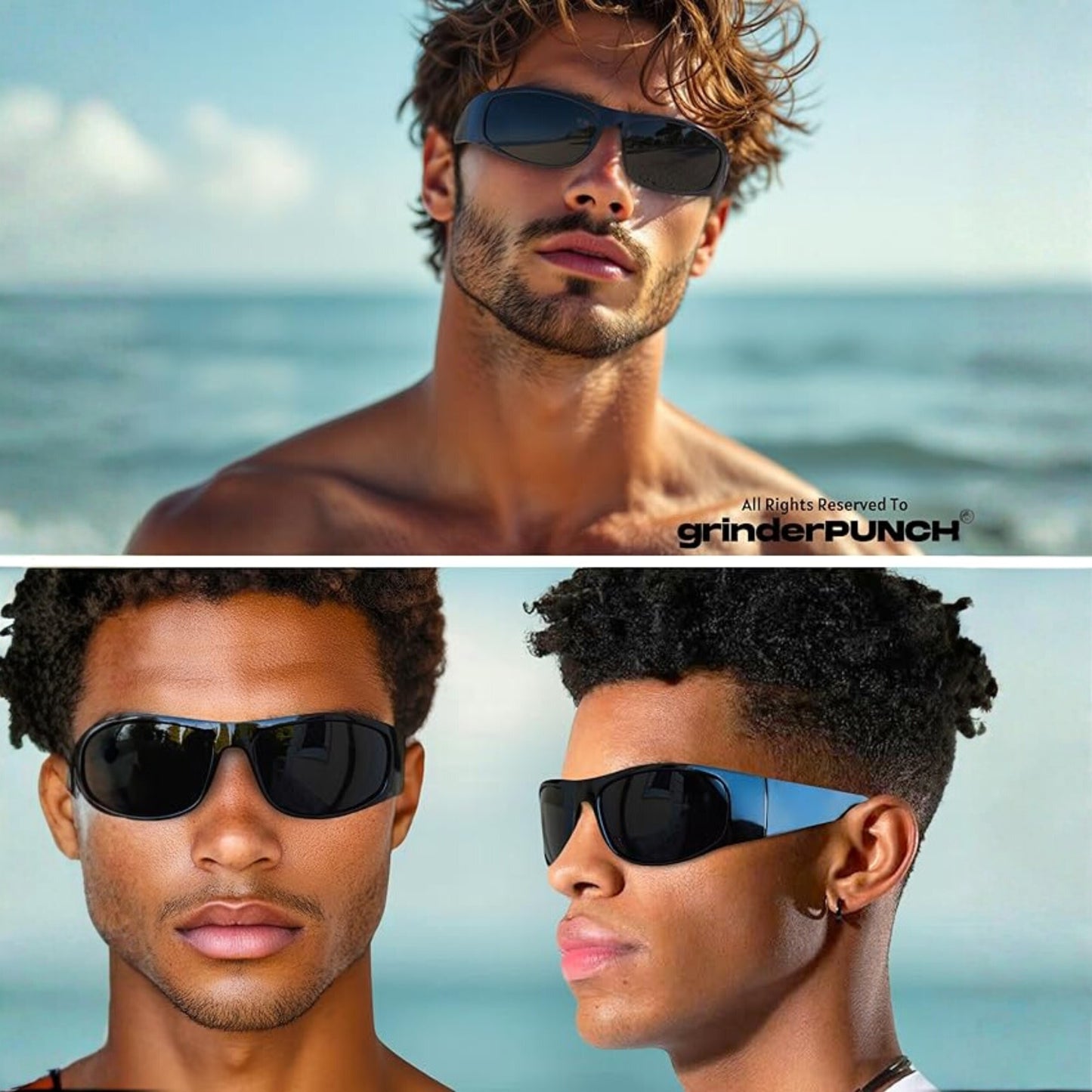 Polarized Black Sport Sunglasses Glossy Black Frame/ Black Lens