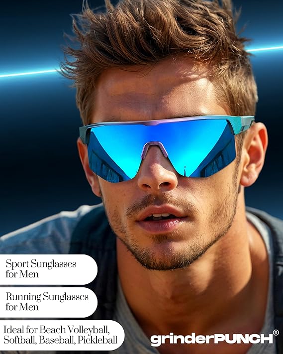Sports Sunglasses With UV400 Protection (Blue)