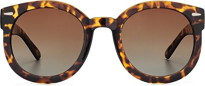 grinderPUNCH Women’s Retro Polarized Sunglasses – Round Vintage Style, Oversized UV400 Glasses