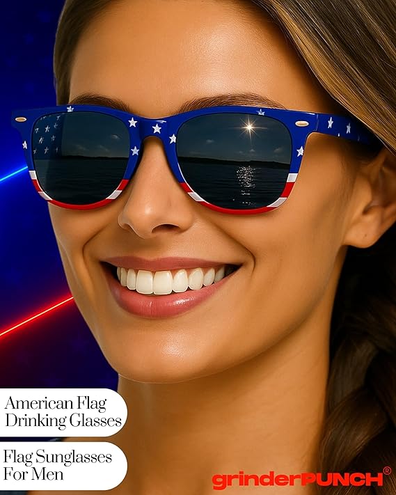 grinderPUNCH USA American Flag Sunglasses Stars and Stripes