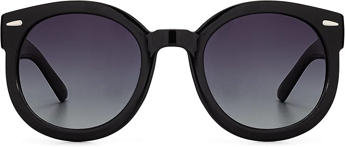 grinderPUNCH Women’s Retro Polarized Sunglasses – Round Vintage Style, Oversized UV400 Glasses