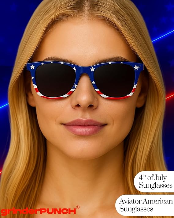 grinderPUNCH USA American Flag Sunglasses Stars and Stripes