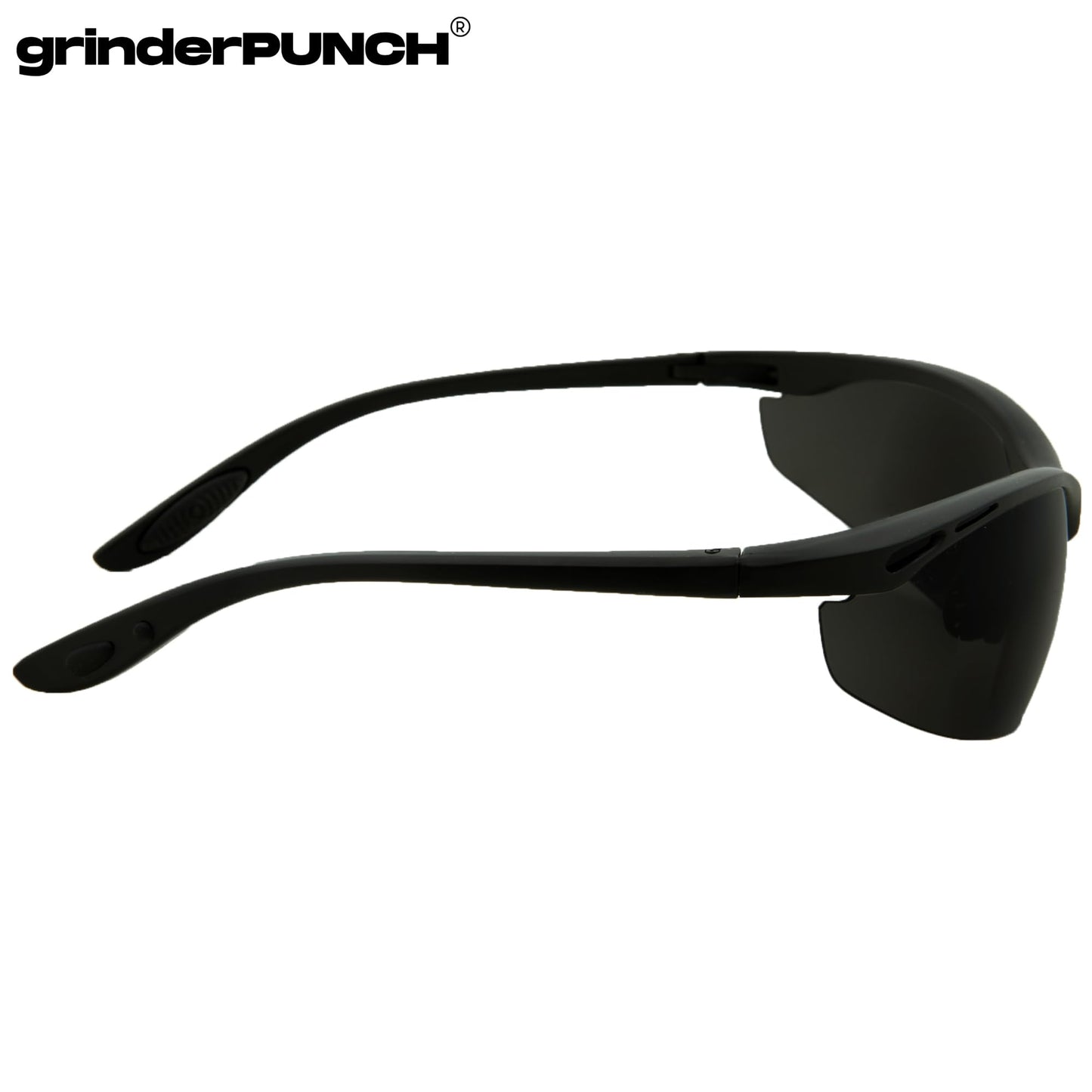 grinderPUNCH Full Lens Magnification Safety Glasses with Black Frame | Clear Lens | | Magnifying Reading Eyewear (Tinted +2.50 Diopter)