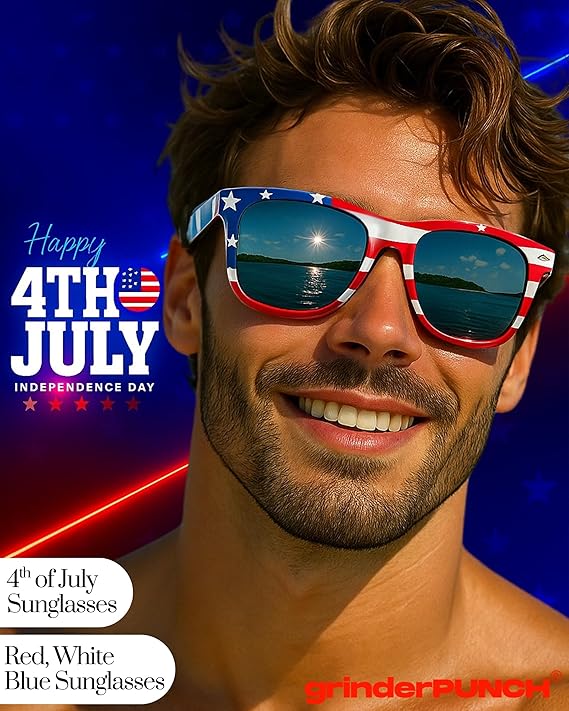 grinderPUNCH USA American Flag Sunglasses Stars and Stripes