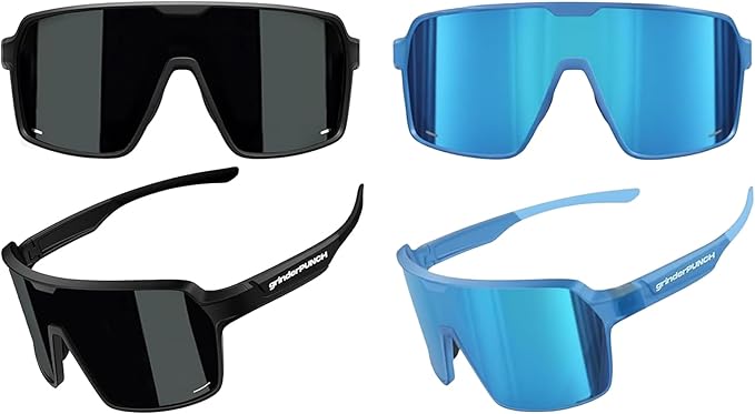 grinderPUNCH XL Baseball Pickleball Running Hiking & Cycling Polarized Sport Sunglasses for Men & Women with UV Protection - grinderPUNCH
