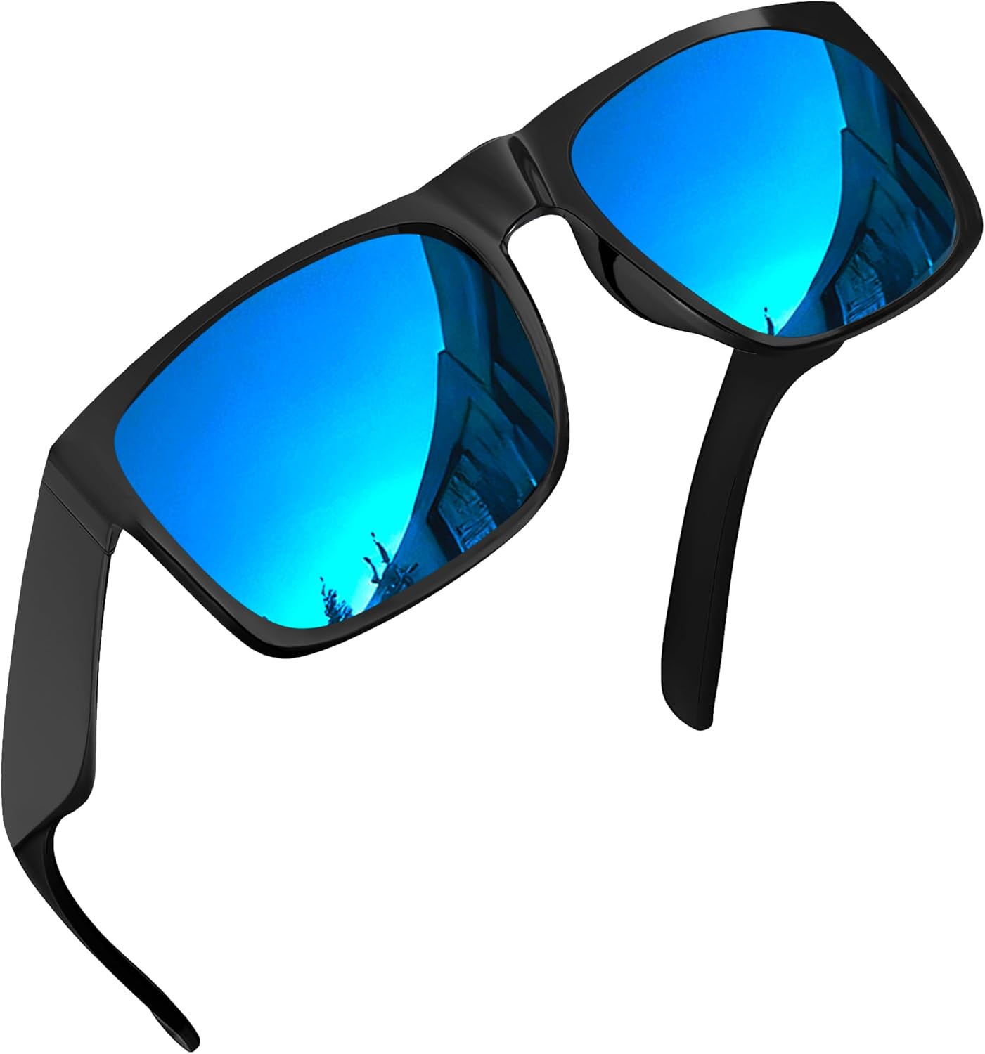 XL Polarized Men's Oversized Sunglasses Sports Driving Wide Blue Lens Sunglasses