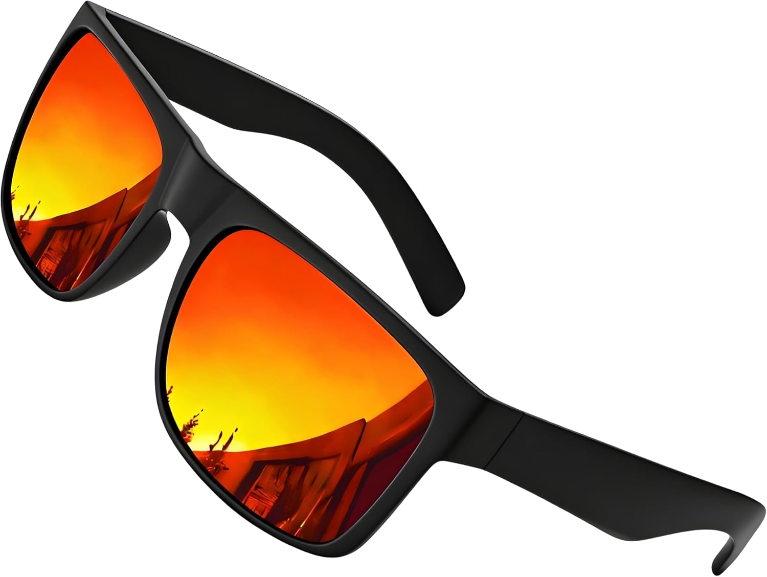 grinderPUNCH XL Polarized Men's Oversized Sunglasses, Big Heads Wide Face Large Head Fit Sunglasses Sports Driving Fishing Extra Wide Red Lens - grinderPUNCH