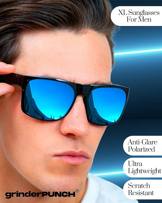 grinderPUNCH Pack XL Polarized Big Wide Frame Large Head Fit Sunglas