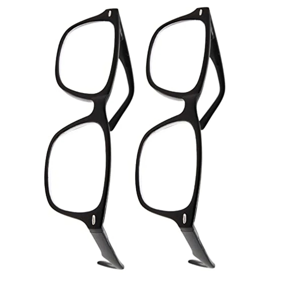 2 Pairs Deluxe Reading Glasses Slim Retro Style Spring Hinge Readers Black - 1.00 - 2.75