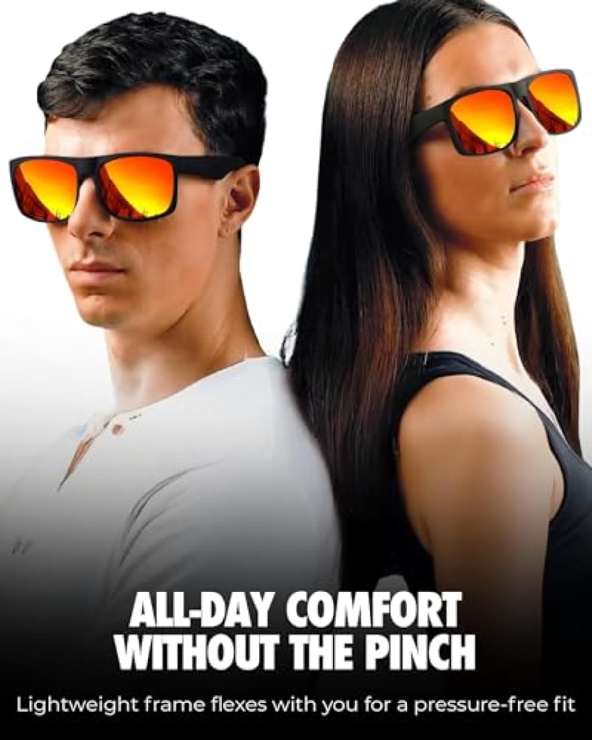 grinderPUNCH XL Polarized Men's Oversized Sunglasses, Big Heads Wide Face Large Head Fit Sunglasses Sports Driving Fishing Extra Wide Red Lens