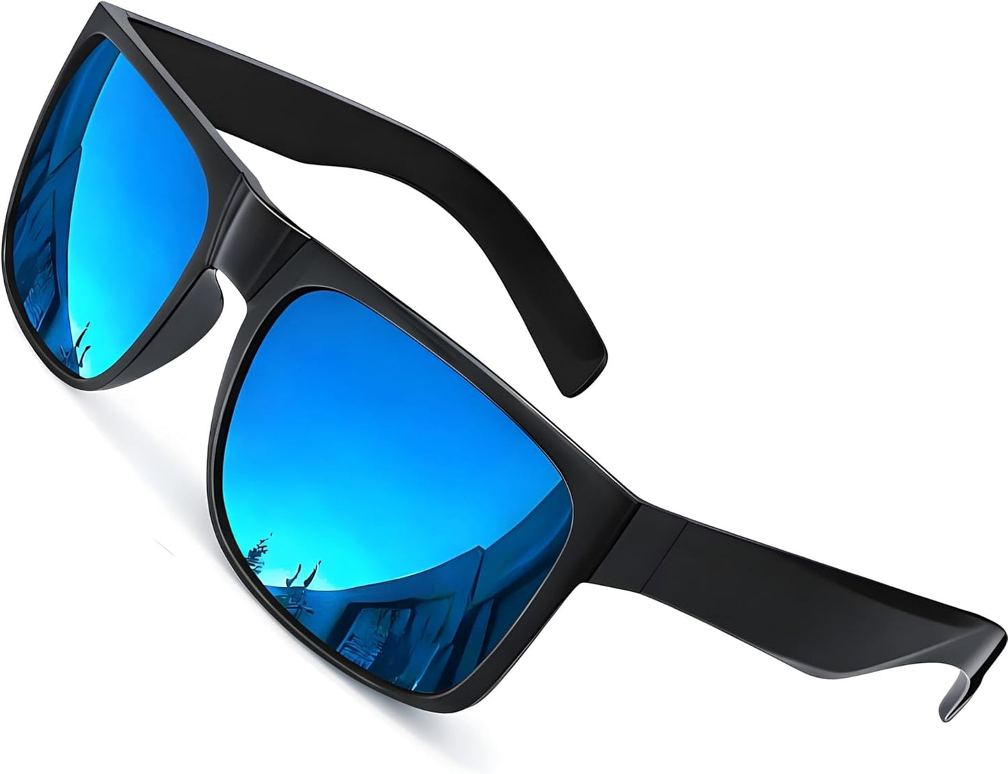 XL Polarized Men's Oversized Sunglasses Sports Driving Wide Blue Lens Sunglasses - grinderPUNCH