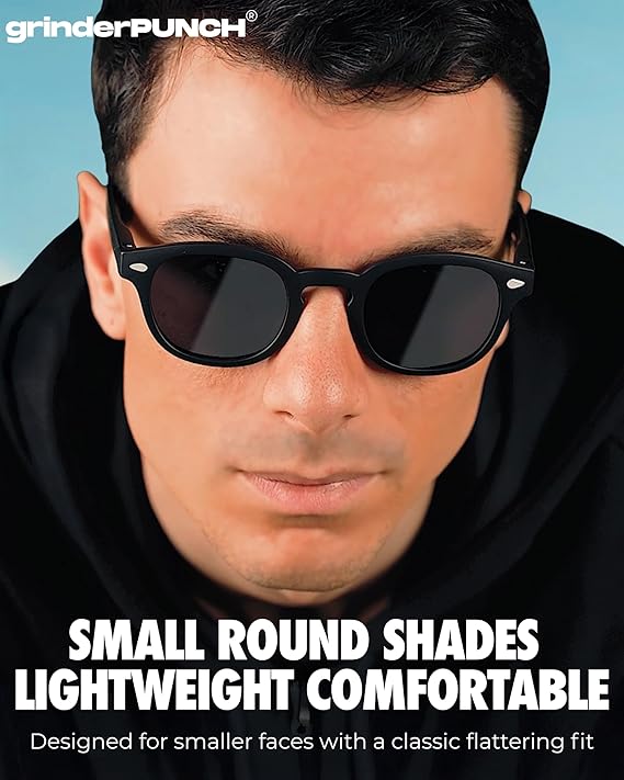 Polarized Round Sunglasses for Women Men Stylish Retro Circle Frame