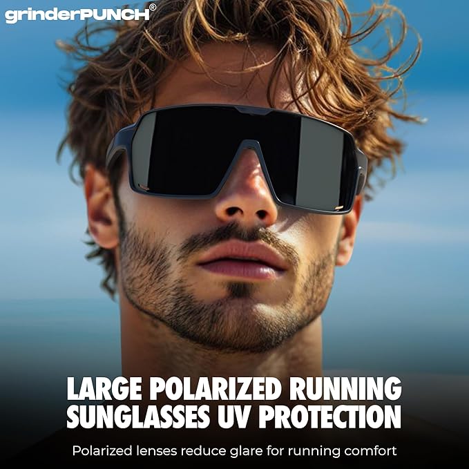 grinderPUNCH XL Baseball Pickleball Running Hiking & Cycling Polarized Sport Sunglasses for Men & Women with UV Protection (2 Pack)