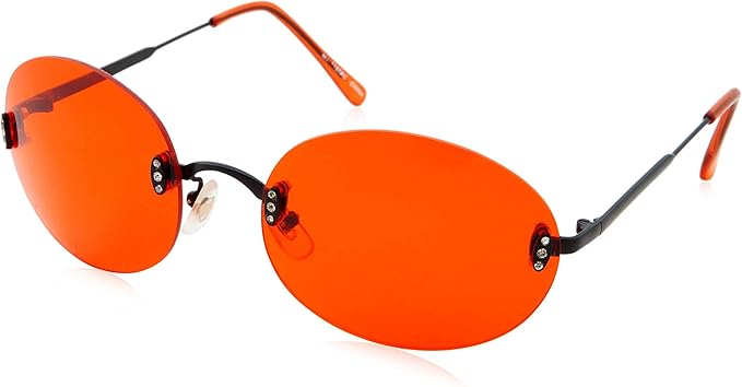 Hipster Retro Round Lightweight Rimless Plastic Frame Assorted Candy Colored Sunglasses for Women