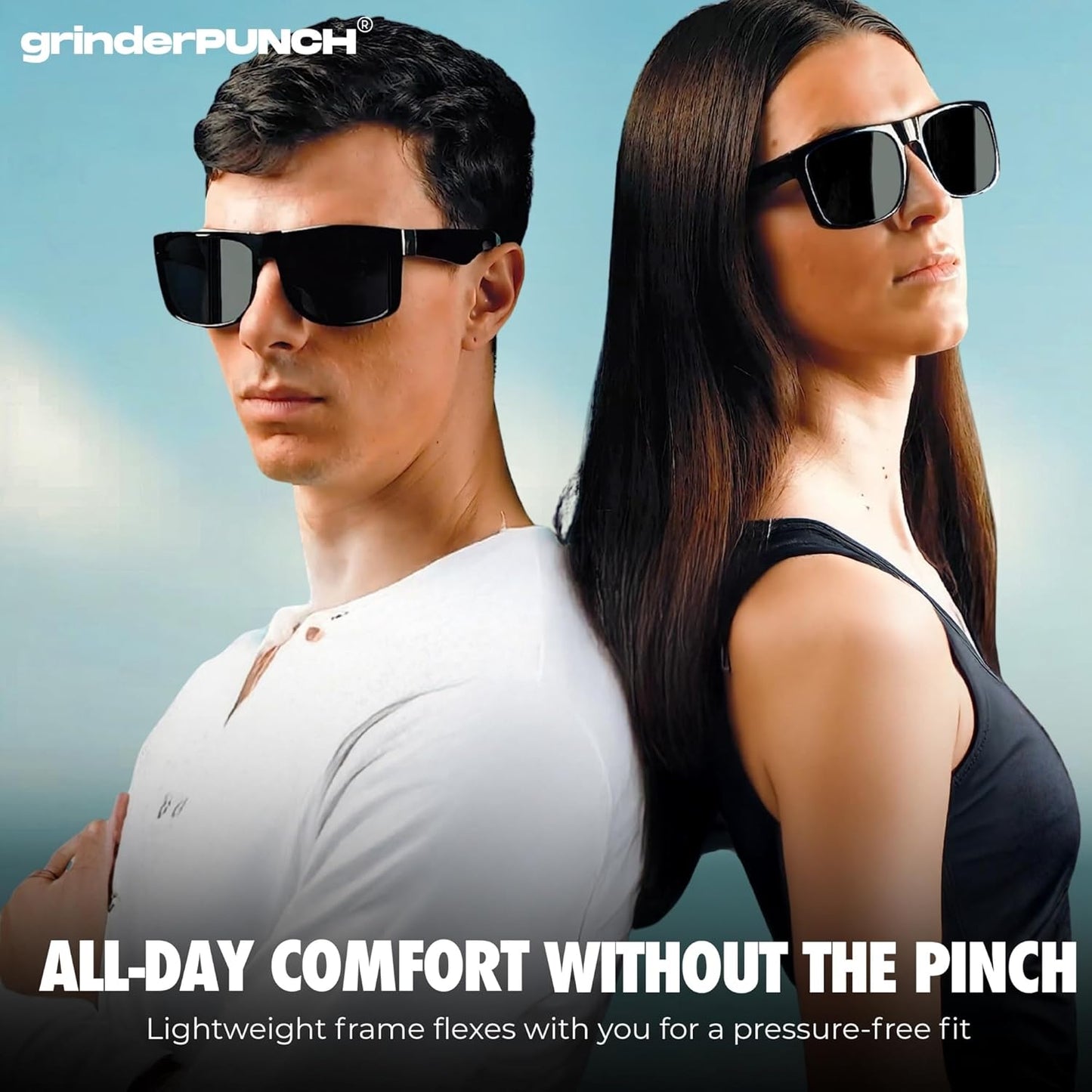 grinderPUNCH Mens Oversized Sunglasses XL Big Head Fit Extra Wide Frame Sunglasses for Men Big Heads XXL Large Wide Shades