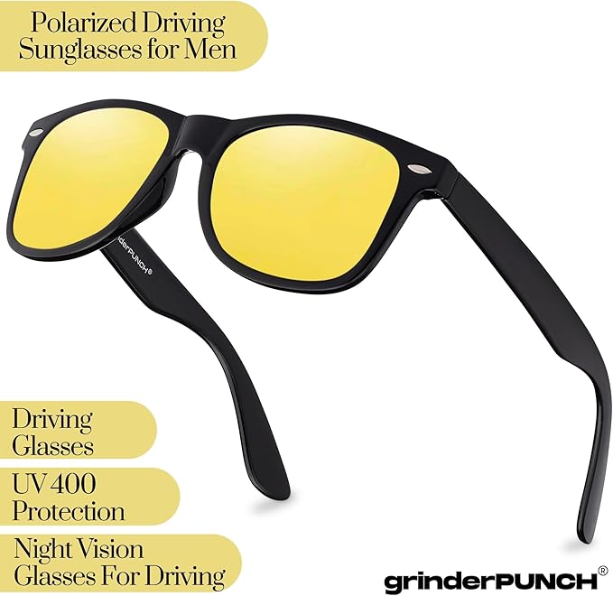Polarized Sunglasses for Men and Women with UV400 Protection (Yellow Lens)