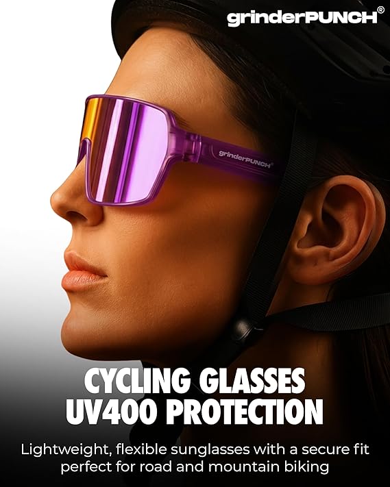 Polarized Sport Sunglasses Lightweight for Snow Hiking (Purple)