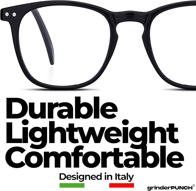 grinderPUNCH High Magnification Strong Power Readers Reading Glasses | Available in +4.00 +4.50 +5.00 +6.00 |