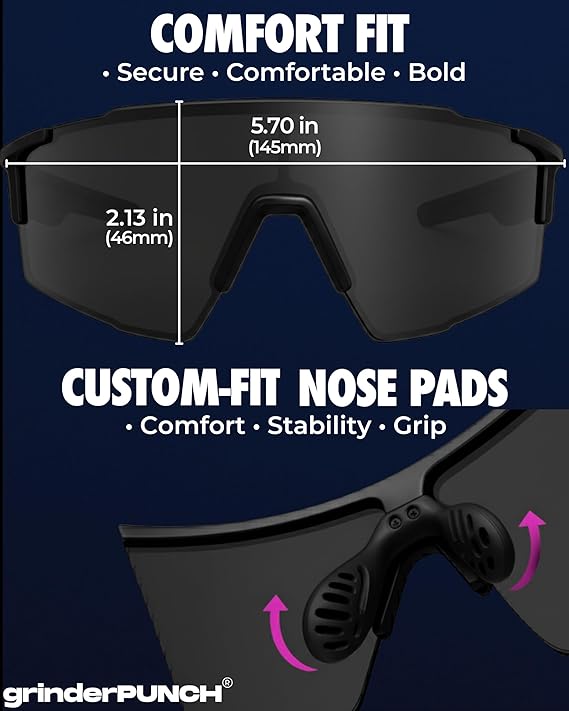 grinderPUNCH Sports Sunglasses Cycling Glasses UV Protection for Driving Running Hiking Fishing (Blue)
