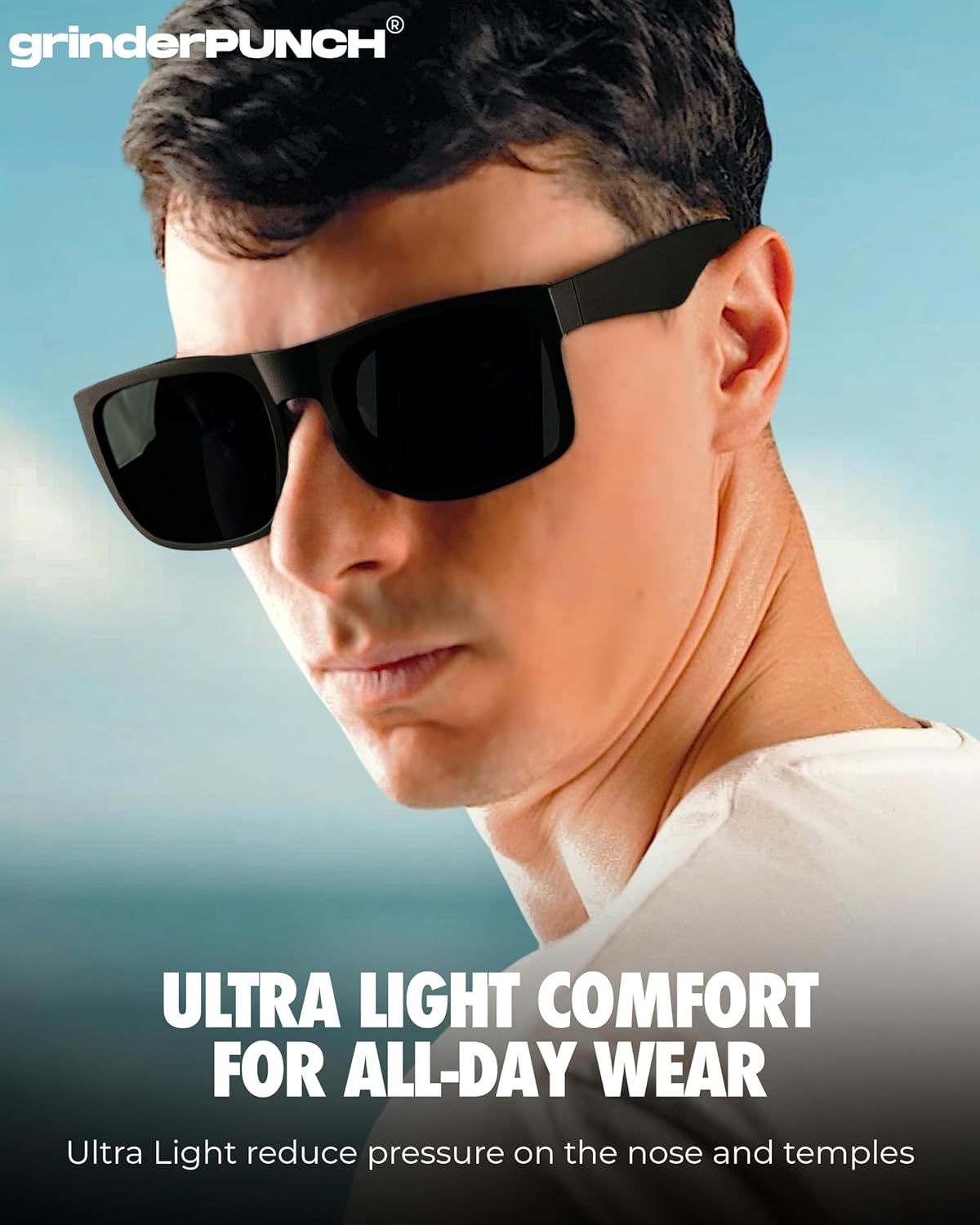XL Polarized Oversized Sunglasses | Lightweight Men's Big Wide Head UV Protection for Sports, Driving, Fishing | Large Face Fit (Matte)