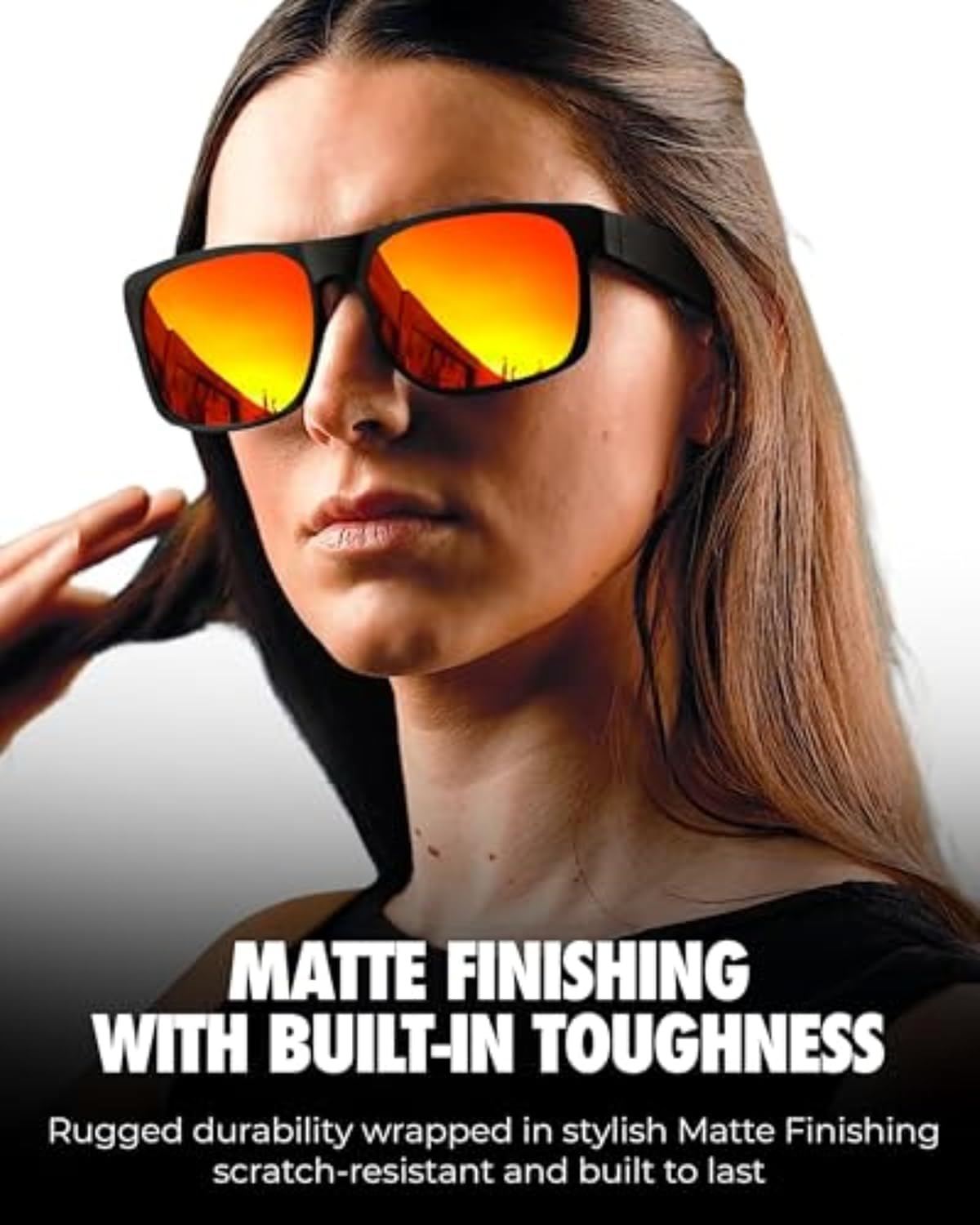 grinderPUNCH XL Polarized Men's Oversized Sunglasses, Big Heads Wide Face Large Head Fit Sunglasses Sports Driving Fishing Extra Wide Red Lens