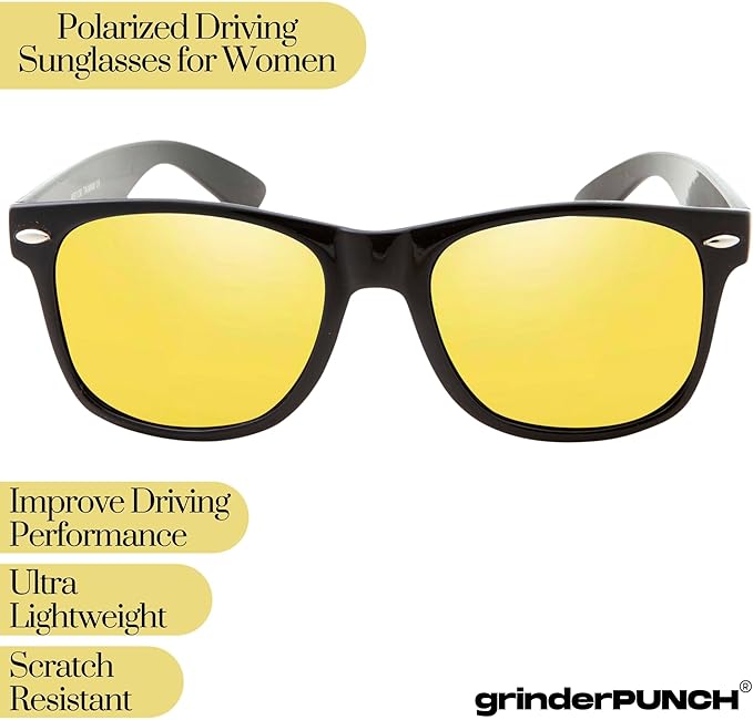 Polarized Sunglasses for Men and Women with UV400 Protection (Yellow Lens)