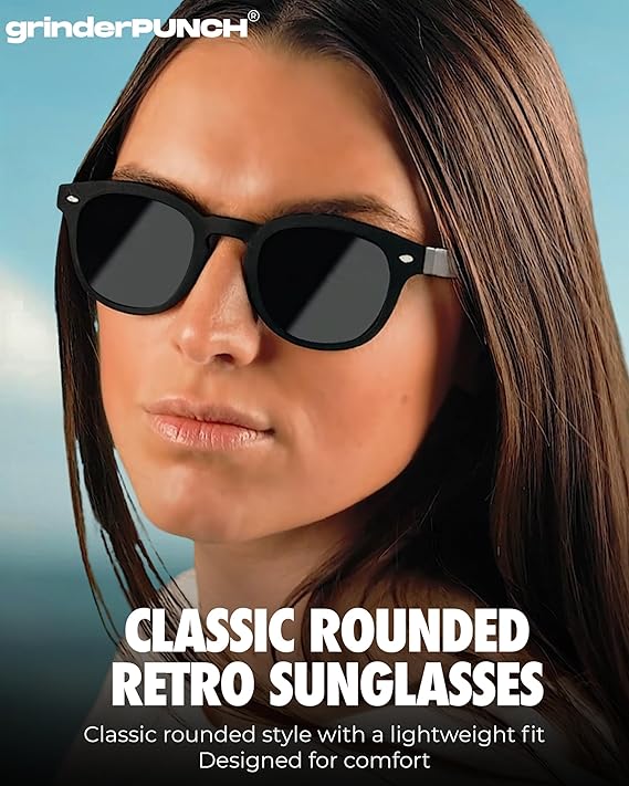 Polarized Round Sunglasses for Women Men Stylish Retro Circle Frame