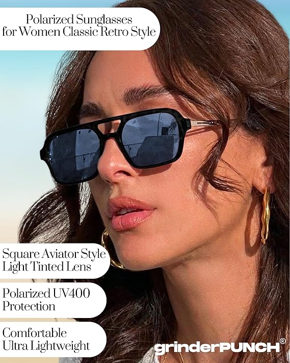 Retro Square Sunglasses for Womens Mens (Blue)