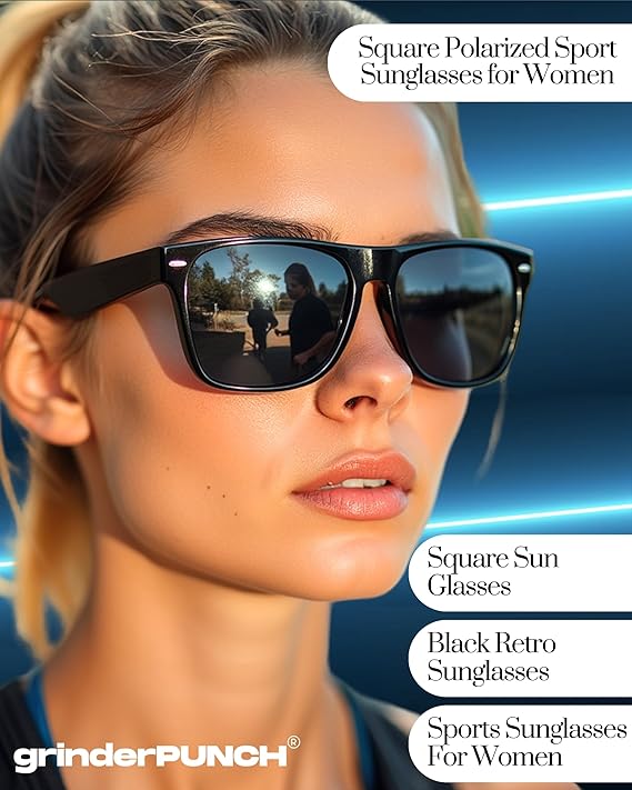 Polarized Sunglasses for Men and Women with UV400 Protection (Black Polarized Lens)