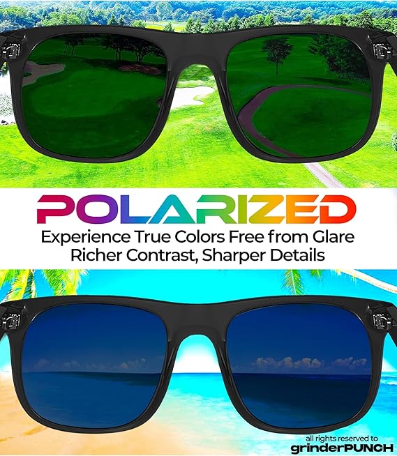 Polarized Sunglasses for Men and Women with UV400 Protection (Black Polarized Lens)