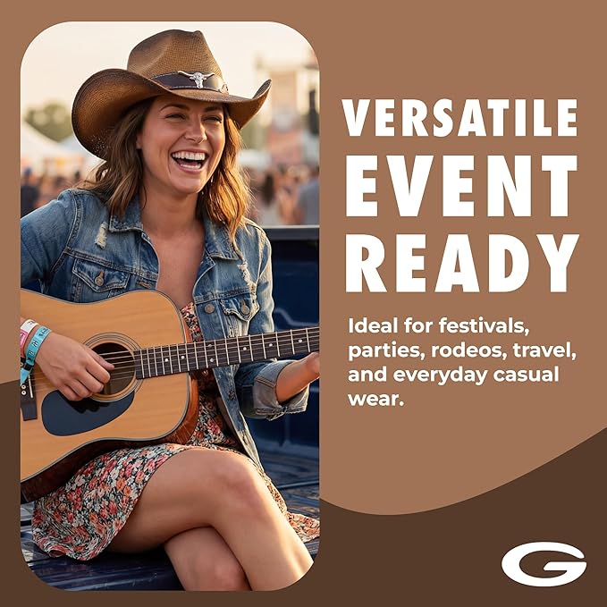 grinderPUNCH American Flag USA Cowboy Hat - Men and Women