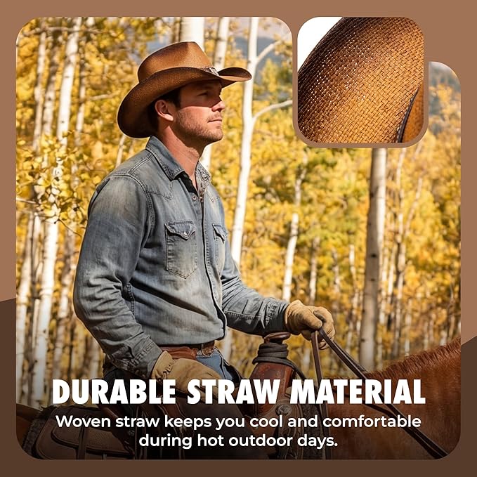 grinderPUNCH American Flag USA Cowboy Hat - Men and Women