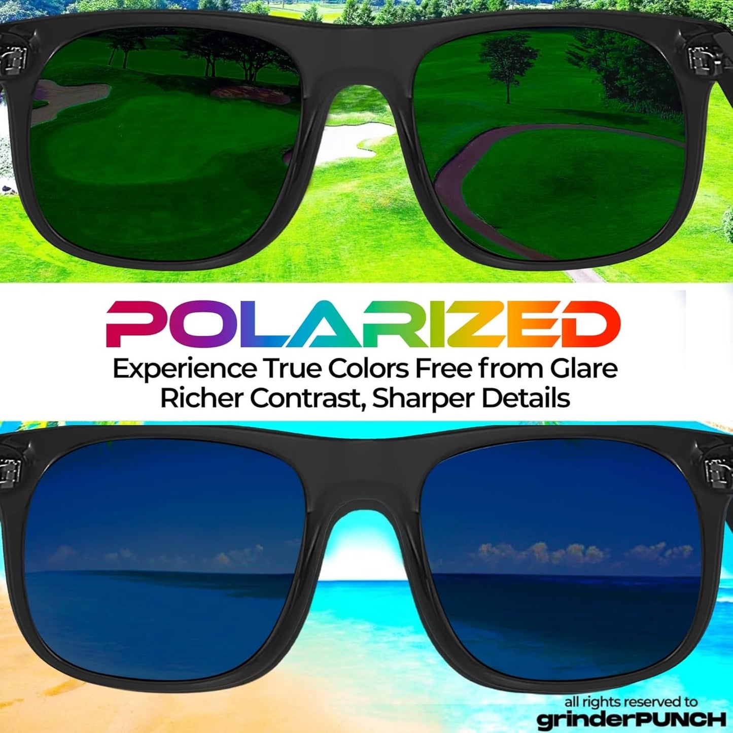 grinderPUNCH Mens Oversized Sunglasses XL Big Head Fit Extra Wide Frame Sunglasses for Men Big Heads XXL Large Wide Shades