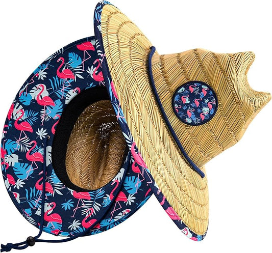 Straw Hat for Women and Men American Flag USA Patriotic Straw Hat for Women Men Straw Beach Hat for Men - grinderPUNCH