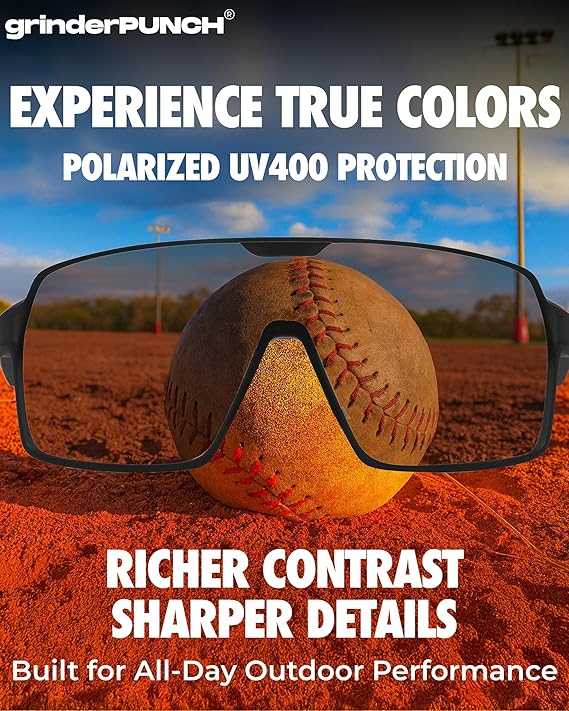 Polarized Sport Sunglasses Lightweight for Snow Hiking (Blue)