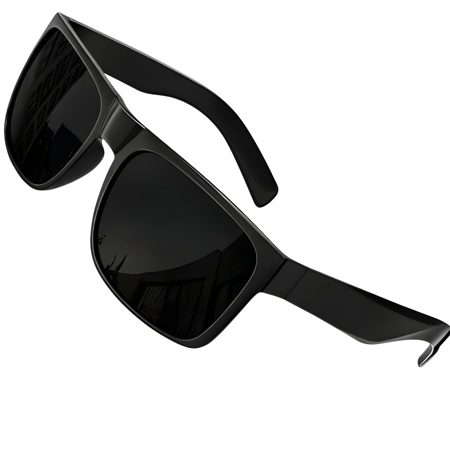 grinderPUNCH Polarized XL Sunglasses – Big Head Fit, Oversized Driving Shades, Black Lens - grinderPUNCH