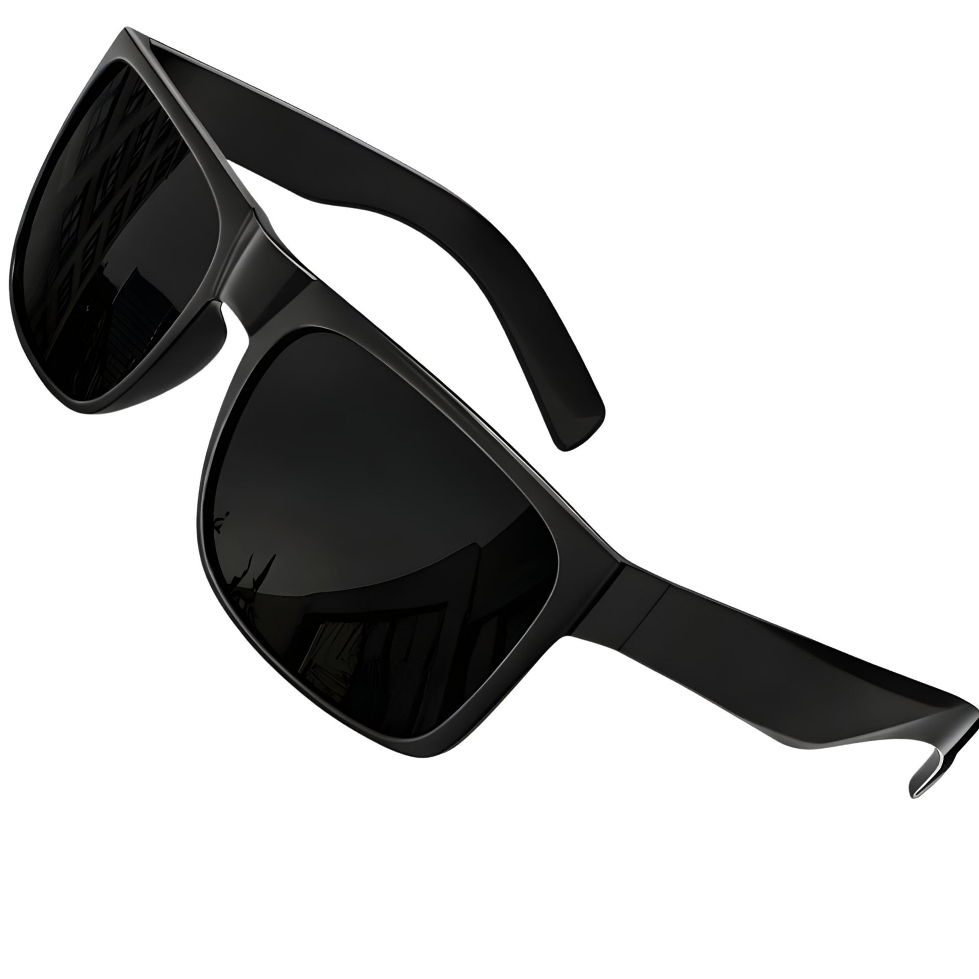 grinderPUNCH Polarized XL Sunglasses – Big Head Fit, Oversized Driving Shades, Black Lens - grinderPUNCH