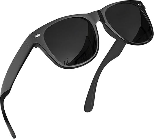 Polarized Sunglasses for Men and Women with UV400 Protection (Black Polarized Lens)