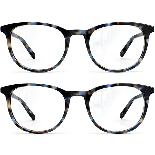 Classic Reading Glasses for Women and Men Blue Light Blocking Readers Stylish Readers with Spring Loaded Hinges 2 Pack - grinderPUNCH