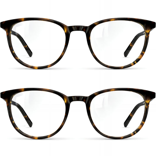 Classic Reading Glasses for Women and Men Blue Light Blocking Readers Stylish Readers with Spring Loaded Hinges 2 Pack - grinderPUNCH